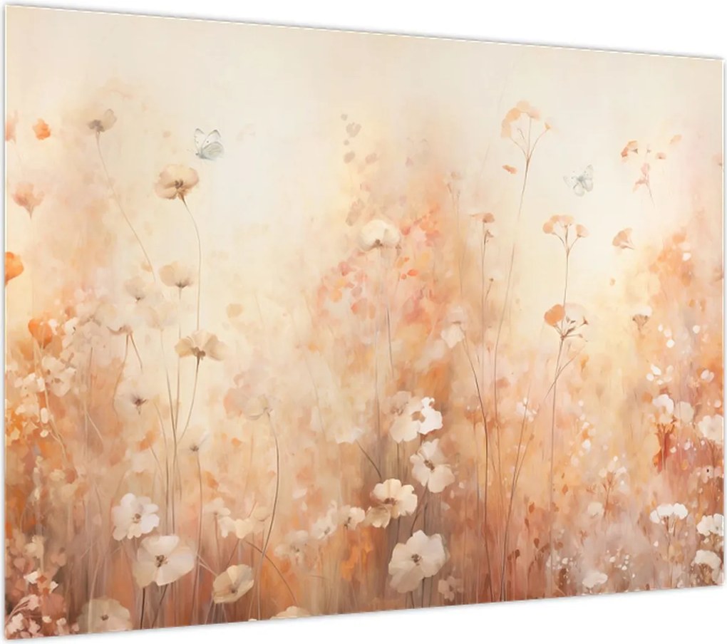 Obraz na szkle - Wzór dzikich kwiatów (70x50 cm)