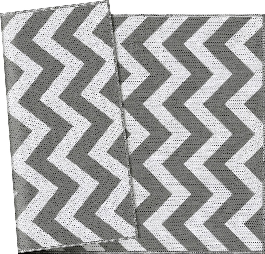 Outsunny Dywan na zewnątrz Wodoodporny Dwustronny Jasnoszary i biały Włókno z tworzywa 121x182cm | Aosom PL