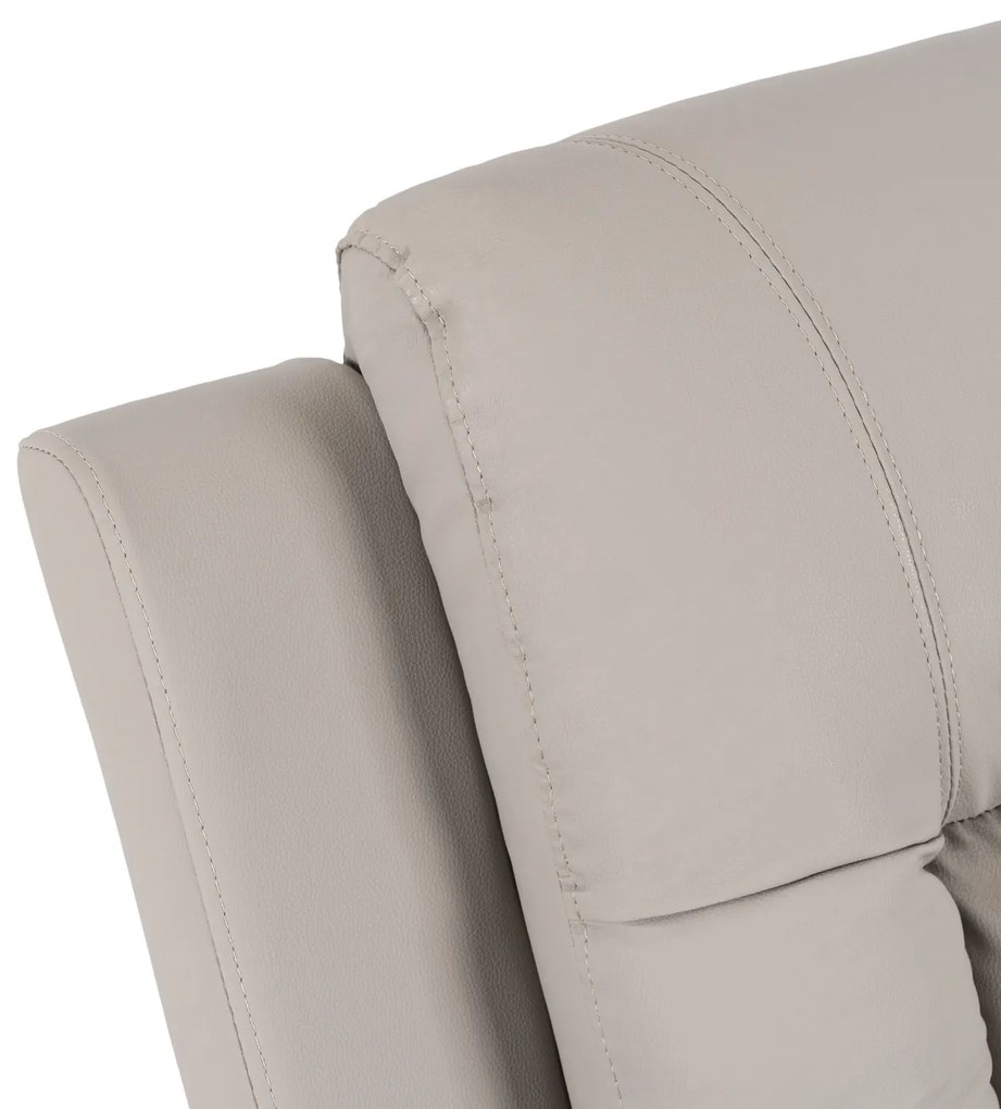 Fotel Masujący BOX Rozkładany Wypoczynkowy z Podnóżkiem Szary Ekoskóra Nowoczesny