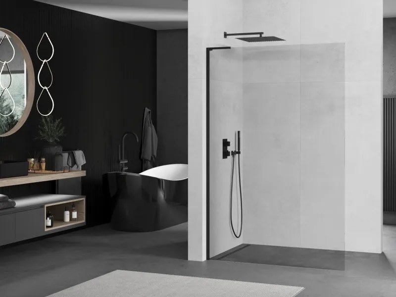 Mexen Kioto L ścianka prysznicowa Walk-in 50 x 200 cm, transparent, czarna - 800-050-103-70-00
