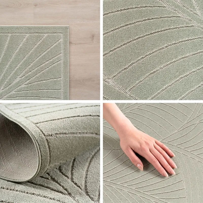 Dywan uniwersalny Nova 3D Listki oliwkowy 200 cm x 290 cm