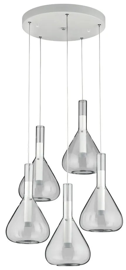 Biała lampa wisząca LED ze szklanym kloszem ø 55 cm Cipera – CINQUE