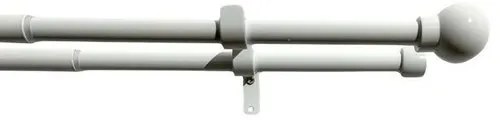 Podwójny zestaw zasłon rozciąganych. Kulki 16/19mm białe, 200-350 cm, bez kółek, 200 - 350 cm