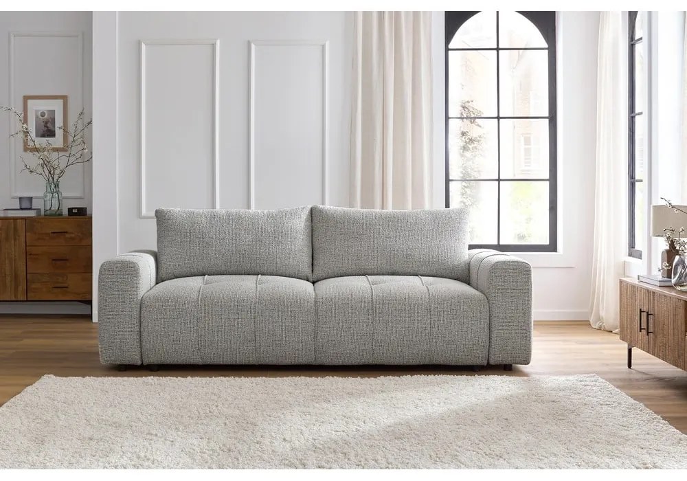 Jasnoszara rozkładana/ze schowkiem sofa 248 cm Arsene – Bobochic Paris