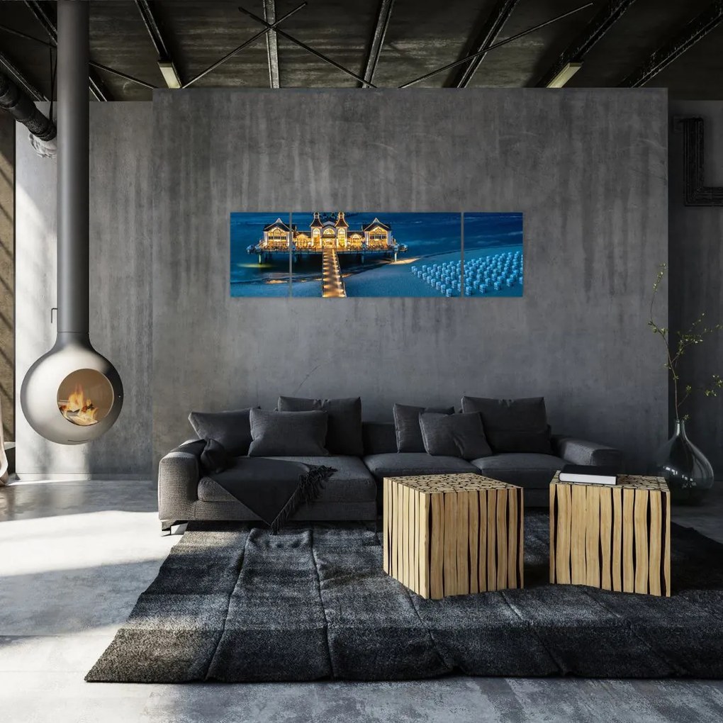 Obraz - hotel na plaży (170x50 cm)