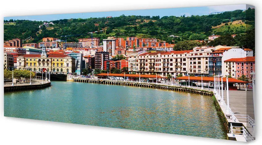 Duży obraz na płótnie Miasto w Dolinie Górskiej Rzeki