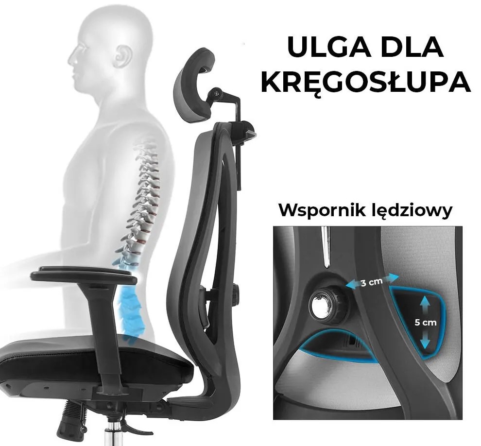 Ergonomiczny fotel biurowy Gelato z ekoskóry, zgodny z normą BHP
