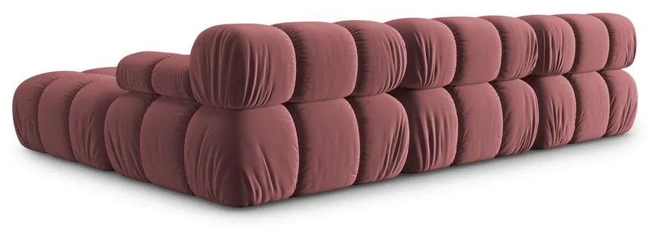 Różowy aksamitny narożnik Bellis – Micadoni Home