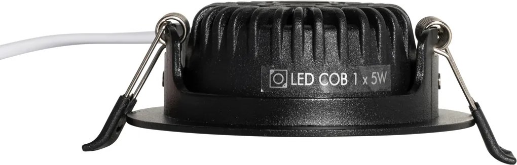 Wpuszczany reflektor czarny, przechylny 8,2 cm z diodą LED ściemnianą do ciepłej barwy IP54 Ultra Slim - Pupil