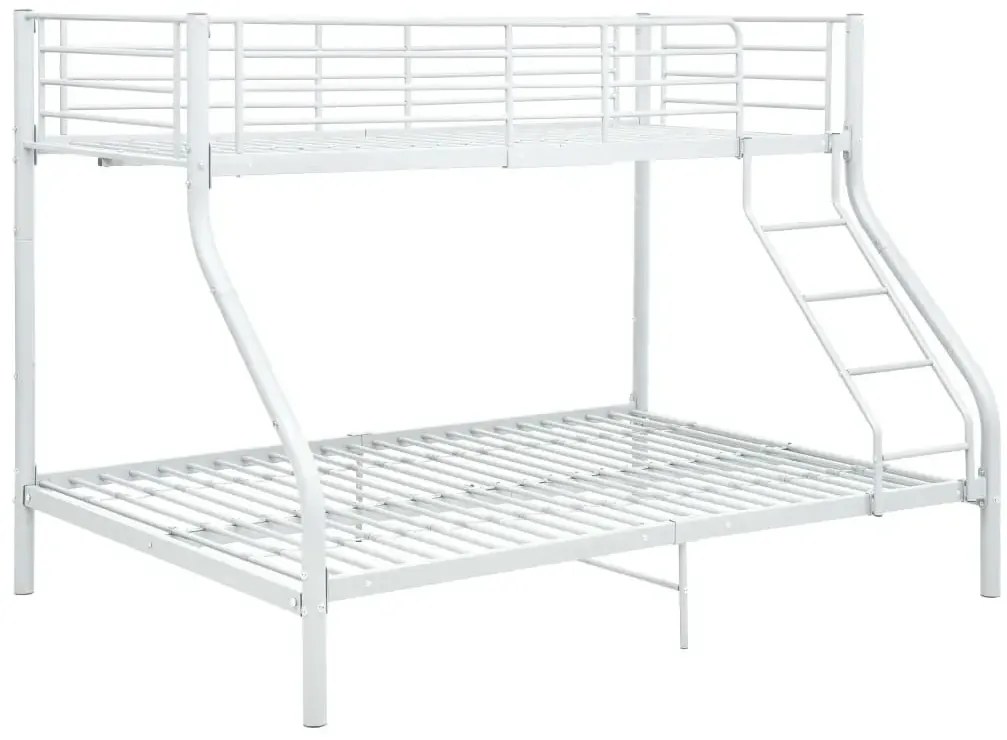 Łóżko piętrowe kolor biały metal 140x200 cm/90x200 cm W7-G89