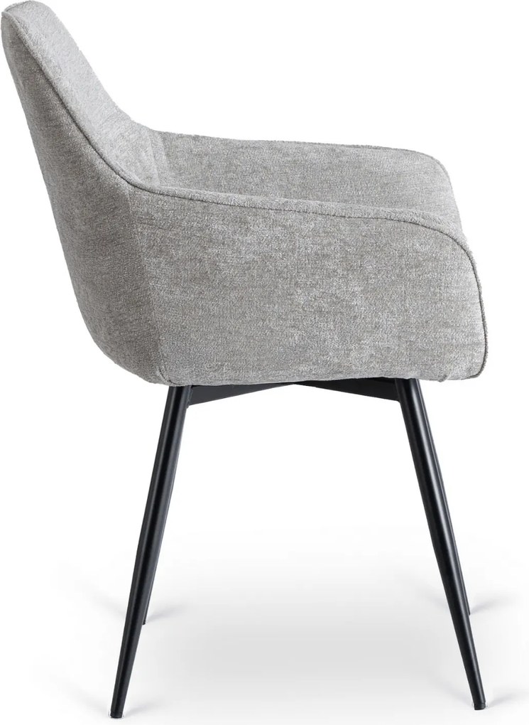 Krzesło Tapicerowane do Salonu PALMA Szare Nowoczesne