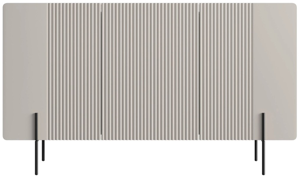 Komoda Malmi 150 cm trzydrzwiowa - kaszmir / czarne nóżki