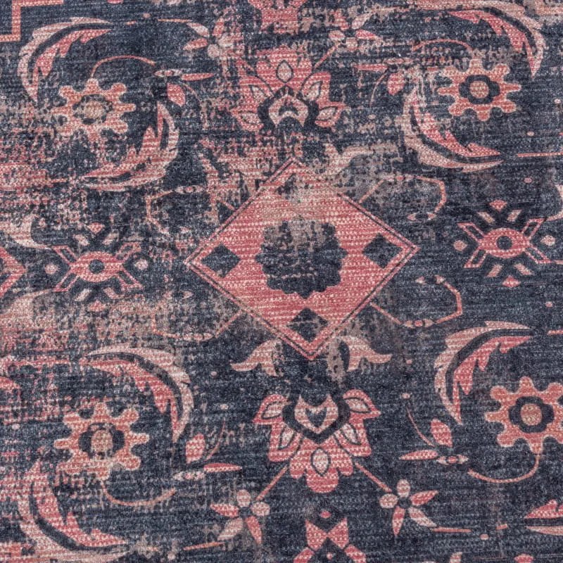 Dywan drukowany antypoślizgowy Fiesta Vintage czerwono-czarny 140 cm x 200 cm