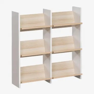 Podwójna Biblioteczka 85x90 Cm Z Drewna Broby Biała - Sklum