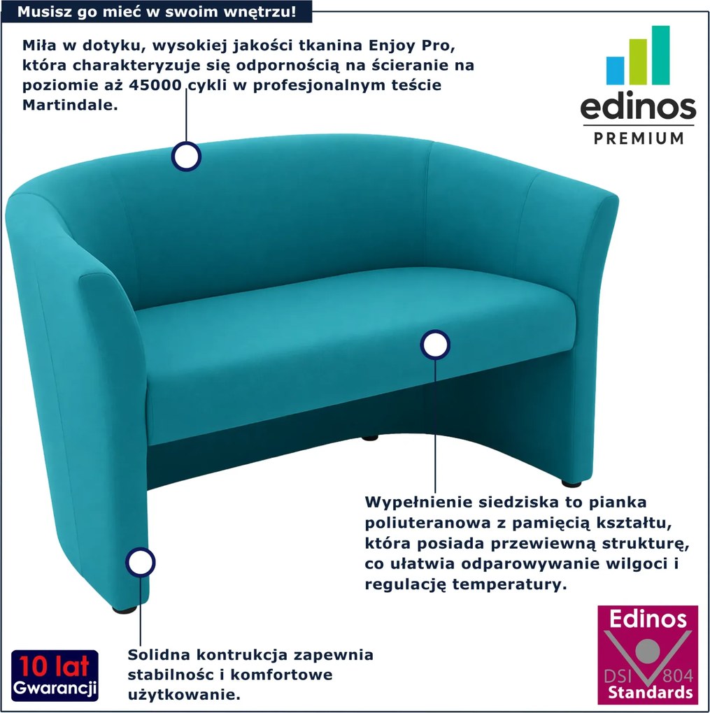 Turkusowa sofa kubełkowa do salonu H7-G46