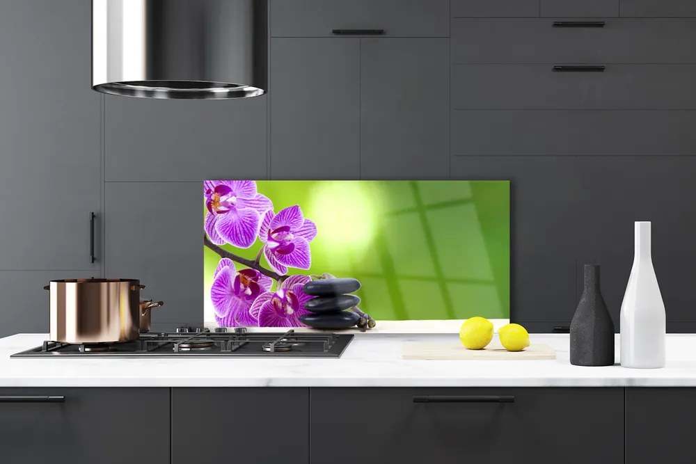 Panel nad blat kuchenny Zielona Elegancja Storczyka