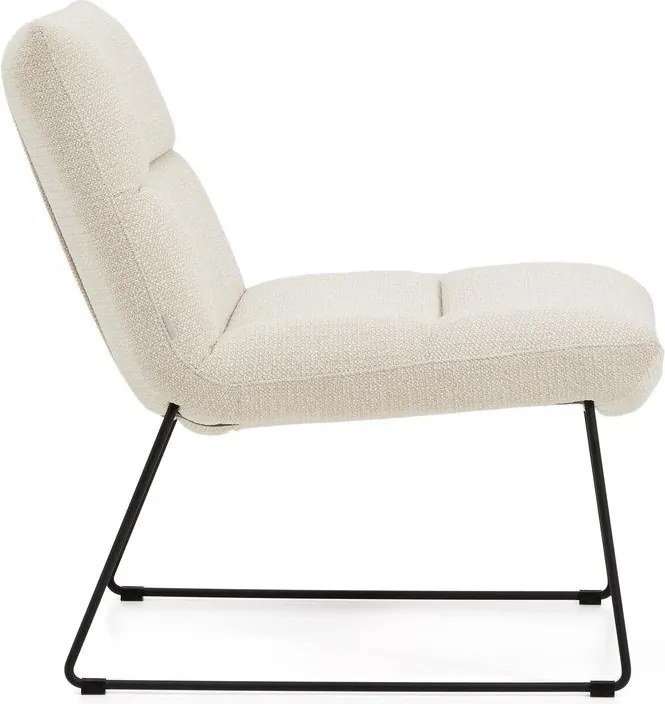 Beżowy fotel z tkaniny szenilowej Asen – Kave Home