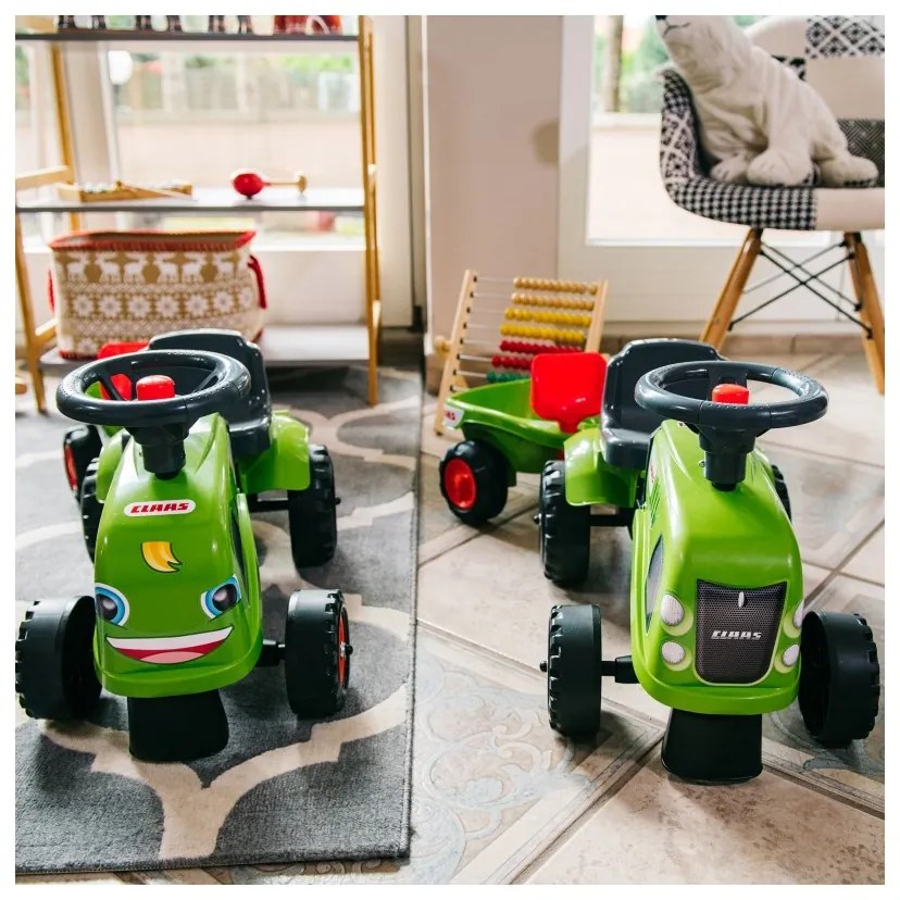 Falk traktorek baby claas zielony z przyczepką + akc. od 1 roku