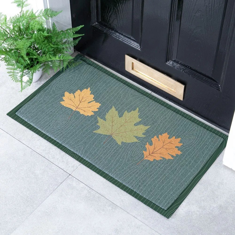Wycieraczka 40x70 cm Autumn Leaves on Green – Artsy Doormats