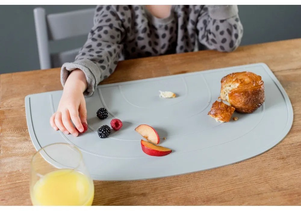 Niebieska silikonowa mata stołowa Kindsgut Rainbow, 47x26 cm