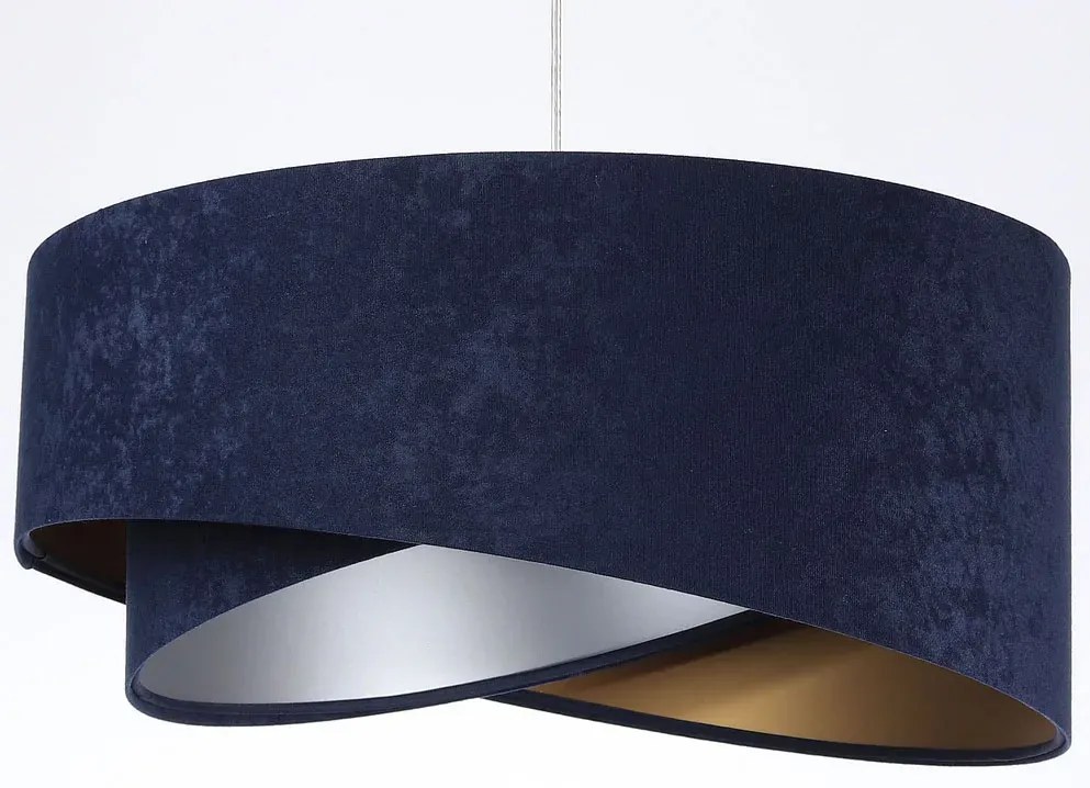 Granatowa welurowa lampa wisząca glamour E5-T19