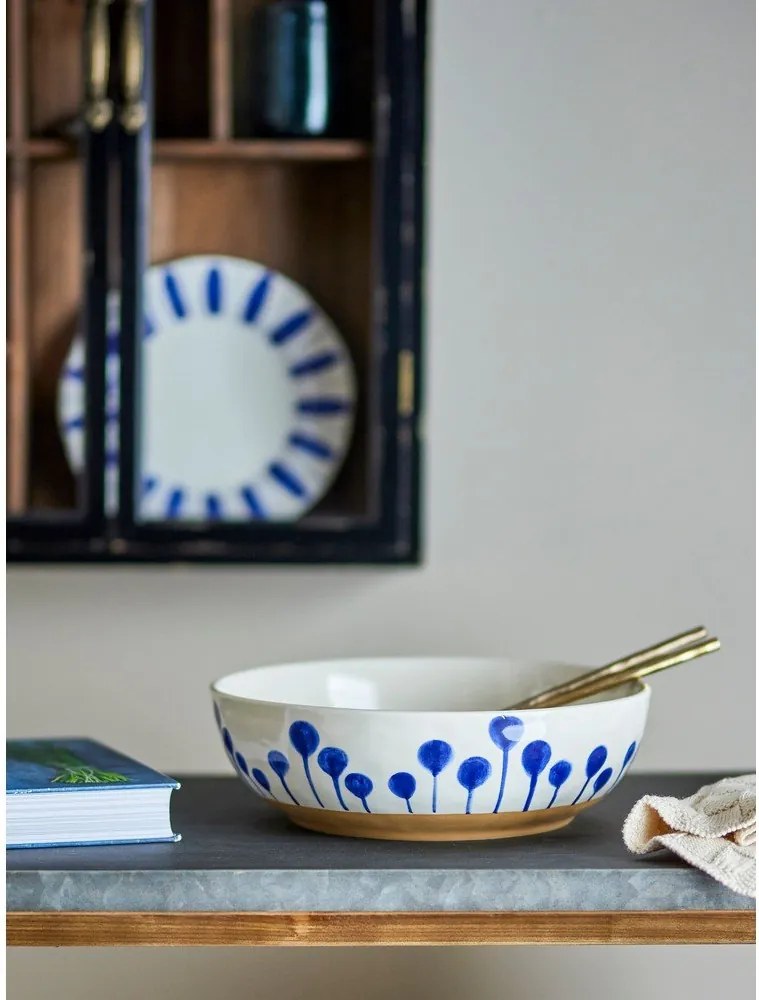Biała/niebieska ceramiczna misa ø 28 cm Linora – Bloomingville