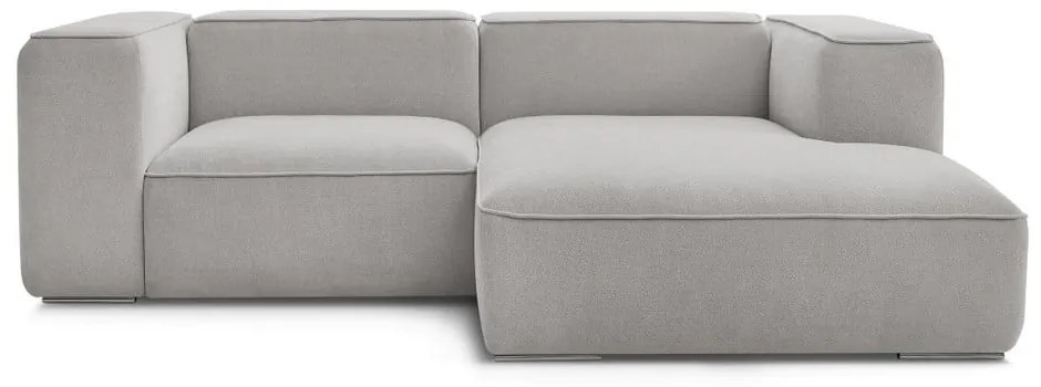 Jasnoszary narożnik z materiału bouclé (prawostronny) Zephyr – Bobochic Paris
