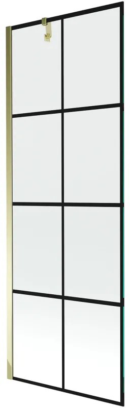 Mexen Next parawan nawannowy 1-skrzydłowy 70 x 150 cm, czarny wzór, złoty - 895-070-000-00-77-50
