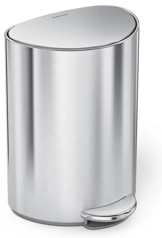 Simplehuman Kosz na śmieci z pedałem 6 l,półokrągły, matowa stal nierdzewna, plastik