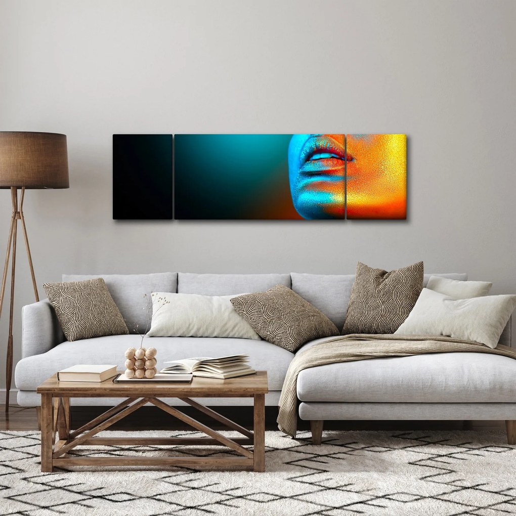 Obraz - Błyszcząca twarz (170x50 cm)