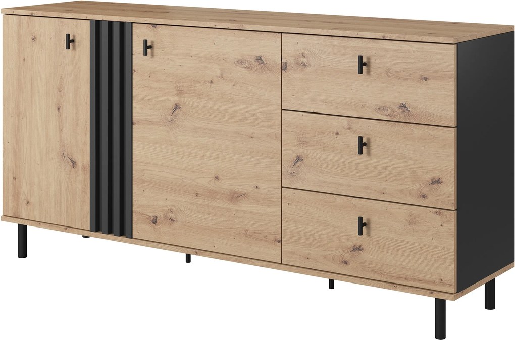 Komoda MADDALENA 165 cm do Salonu Sypialni Antracyt