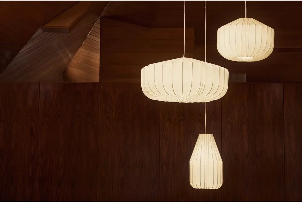 Biała lampa sufitowa z tekstylnym kloszem ø 30 cm Somar – Kave Home