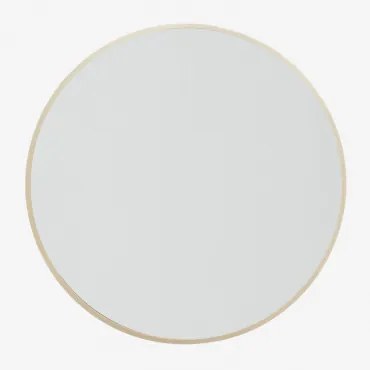 Okrągłe Lustro Ścienne Ø60 Cm W Aluminium Oreste Złoto - Sklum