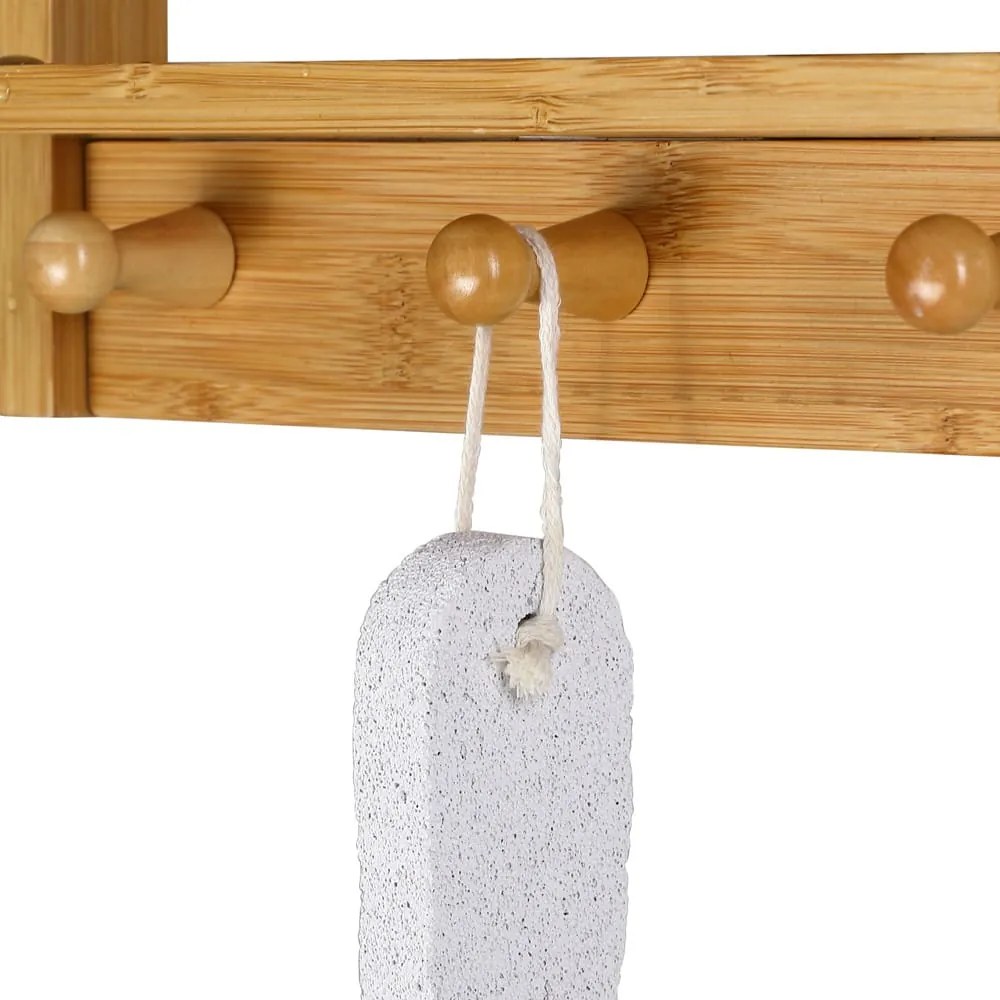 Casaria Półka łazienkowa BAMBOO, 28,5x10x70cm, 3 półki, brązowa