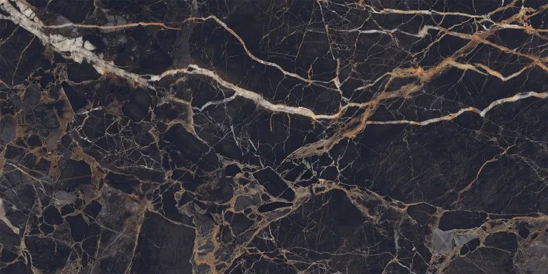 Mexen Orlo Black gres szkliwiony rekt. G1, płytka podłogowo-ścienna 120 x 60 cm, wysoki połysk - TL211-120-060-00