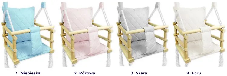 Różowa huśtawka pikowana dla dziewczynki Biedronka