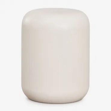 Zestaw 2 Okrągłych Stolików Nocnych Ø35 Cm Z Cementu Fonelas Tapioka Beżowa - Sklum