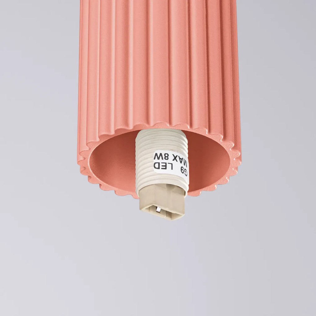 Plafon HALO brzoskwiniowy IP44 ryflowany SOLLUX  LIGHTING