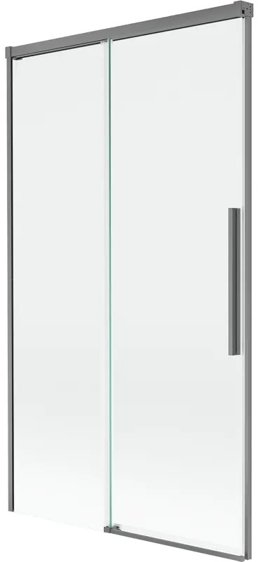 Mexen Rox parawan nawannowy 2-skrzydłowy rozsuwany 100 x 150 cm, transparent, gun metal - 8C9-100-001-95-00