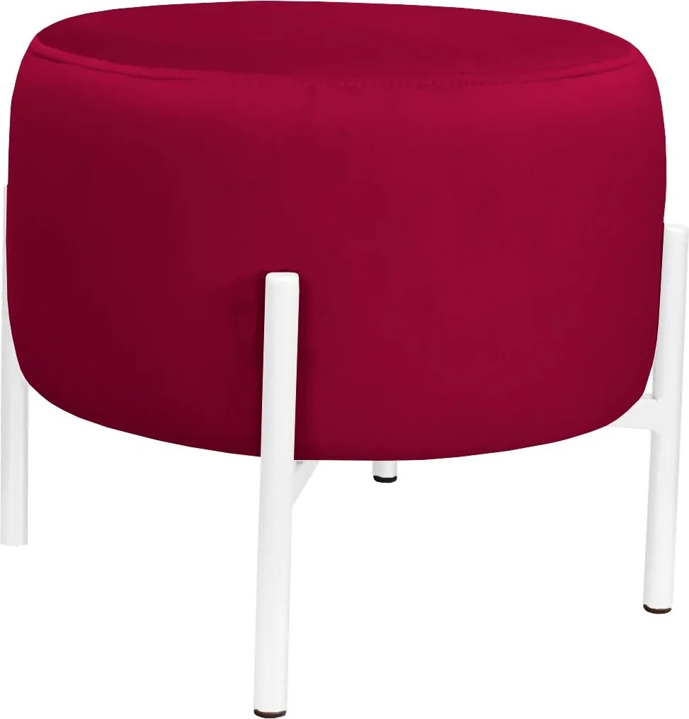 Pufa OLA loft ławka podnóżek metal : Kolor Stelaża - Biały, Kolor tkaniny - VELVET - MG31, Typ tkaniny - Velvet
