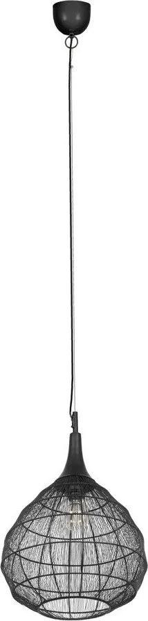 Lampa wisząca w kolorze matowej czerni z metalowym kloszem Soraya – Trio