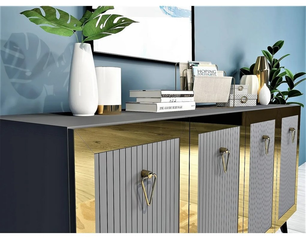 Szafka Bare Anthracite and Gold