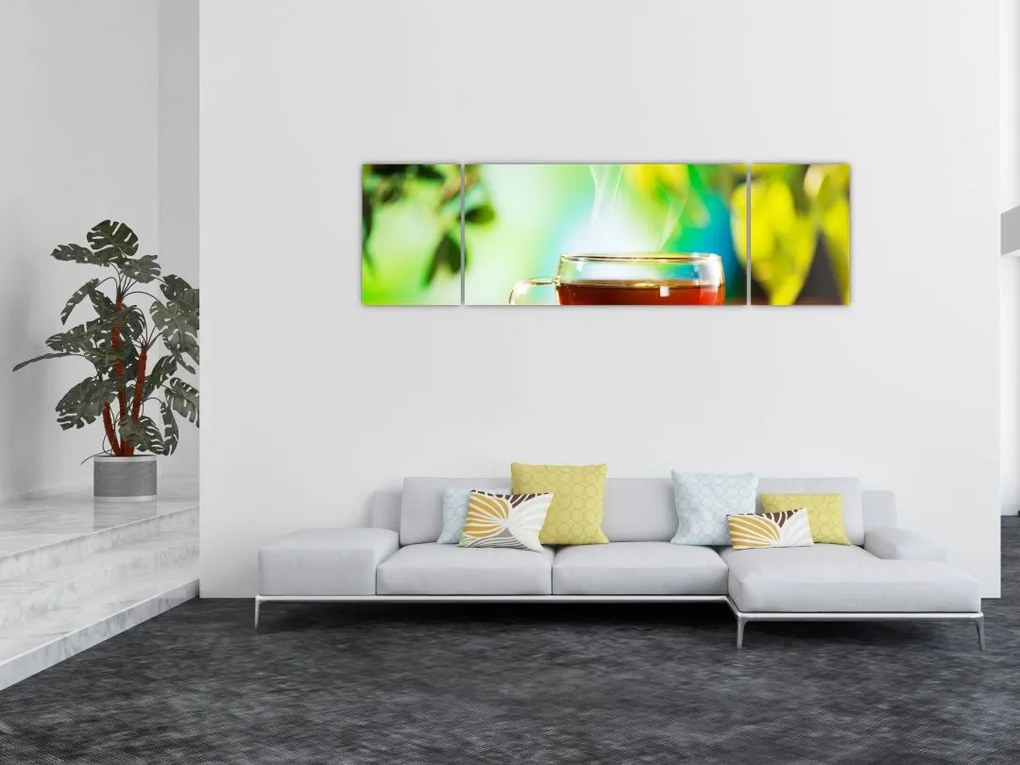 Obraz - Martwa natura z herbatą (170x50 cm)