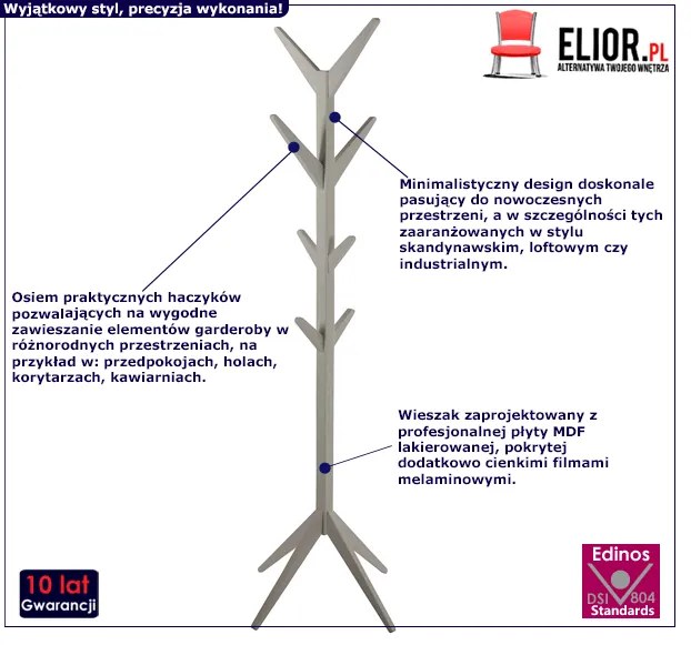 Skandynawski wieszak stojący Malami Igi 3X