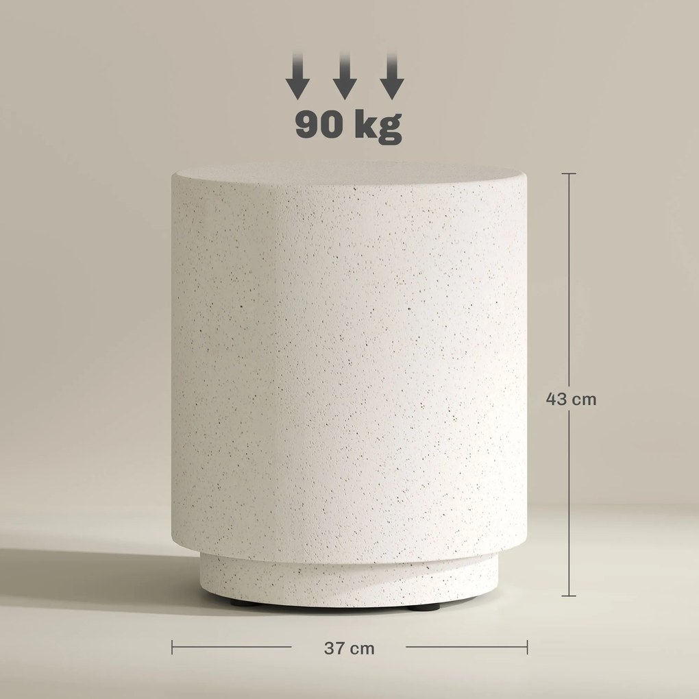 HOMCOM Stolik pomocniczy w wyglądzie betonu 37 cm x 37 cm x 43 cm Anorganiczny proszek rudny Szary