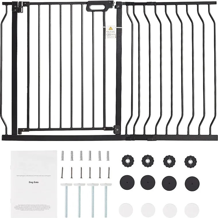 Brama Bezpieczeństwa dla Dziecka SucceBuy o Szerokości od 75 do 123 cm i Wysokości 76 cm, Brama Bezpieczeństwa dla Schodów dla Psów