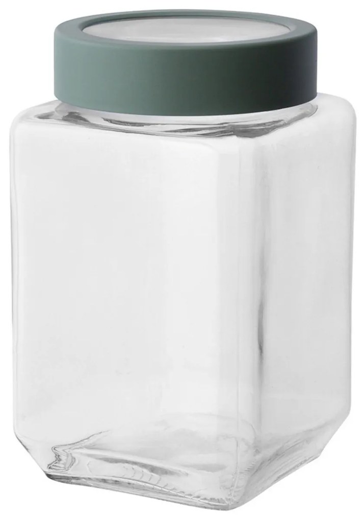 Altom Szklany kwadratowy słoik z pokrywką 700 ml,zielony, 700 ml
