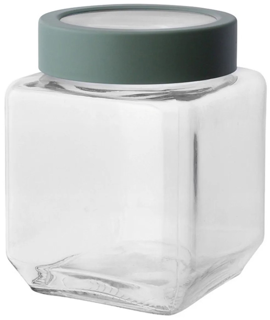 Altom Szklany kwadratowy słoik z pokrywką 500 ml,zielony, 500 ml