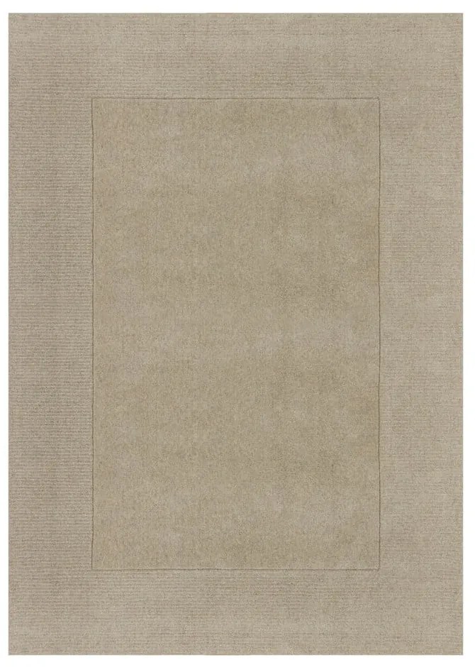 Beżowy wełniany dywan tkany ręcznie 300x400 cm Textured Wool Border – Flair Rugs