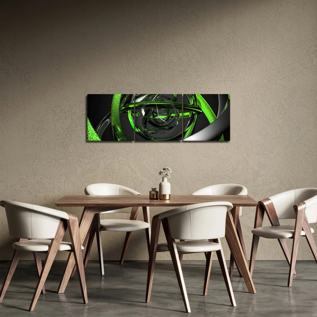 Obraz abstrakcji (z zegarem) (90x30 cm)